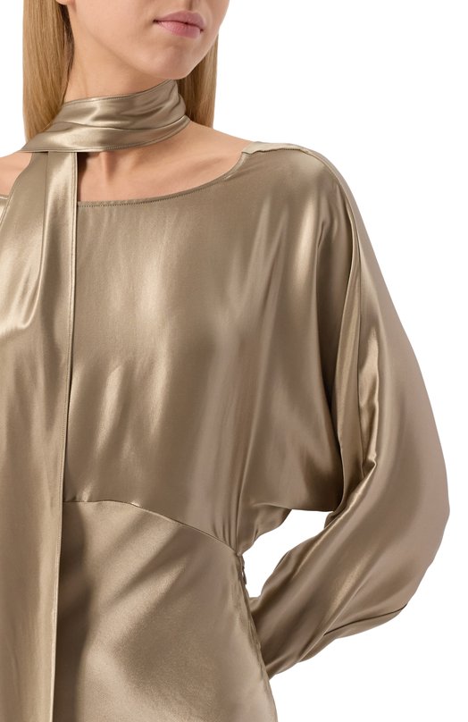 Атласное платье The Andamane T180139A/TNV127 Золотой  T180139A/TNV127 Фото 5