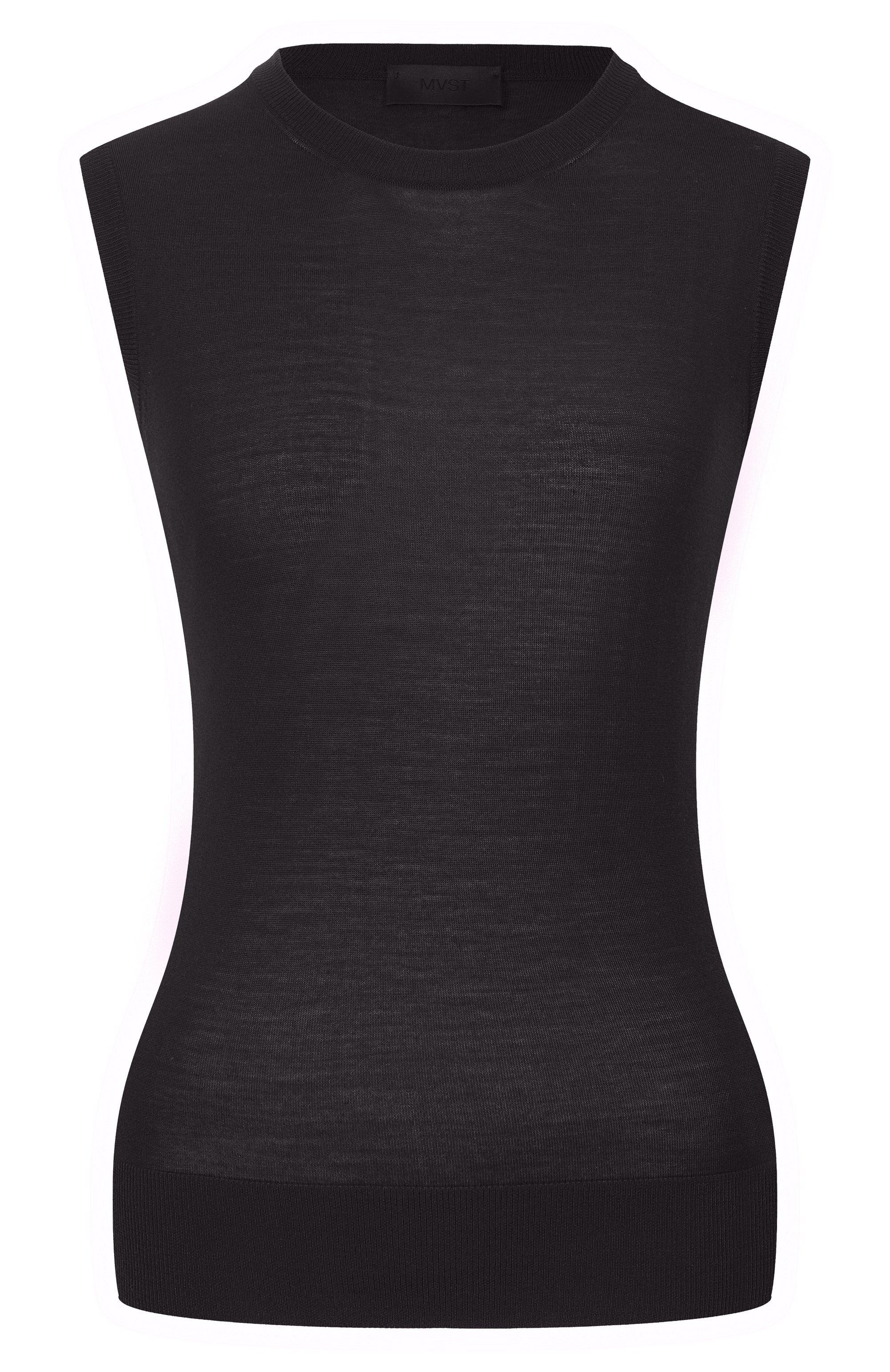Шерстяной топ MVST черного цвета по цене 126500 руб., арт. M26.CSW.K408/13-5 MICR0N W00L, фото 1 Шерстяной топ MVST, арт. M26.CSW.K408/13-5 MICR0N W00L, фото 1