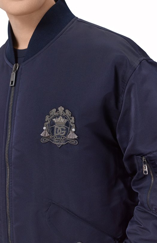 Шелковый бомбер Dolce & Gabbana G9BBMZ/FU1JL Синий  G9BBMZ/FU1JL Фото 5