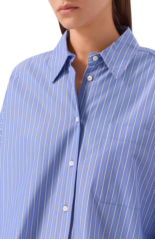 Хлопковая рубашка Weekend Max Mara ZAV0RRA Синий  ZAV0RRA Фото 5