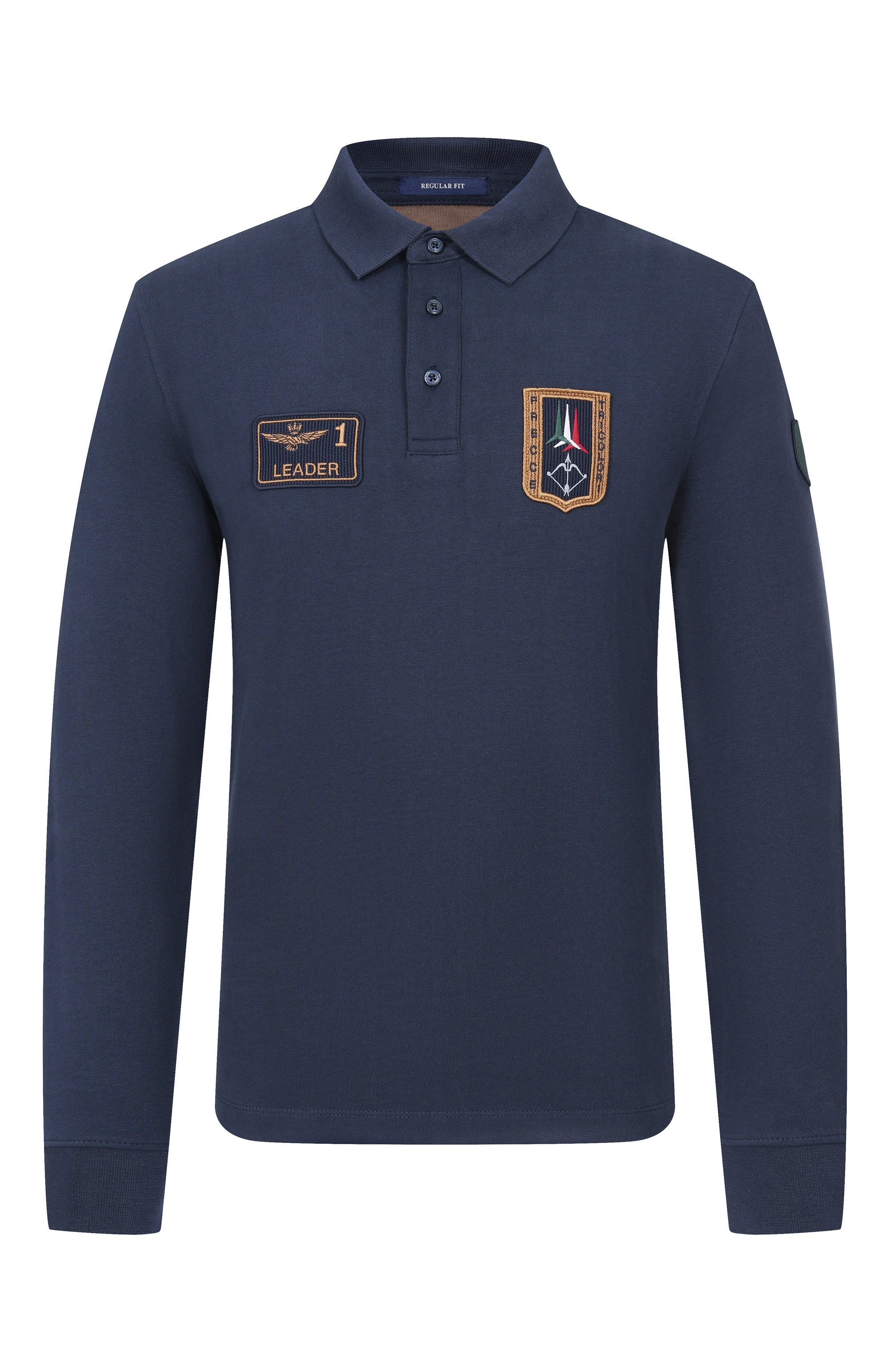Хлопковое поло AERONAUTICA MILITARE темно-синего цвета по цене 17050 руб., арт. P01941U/J00703, фото 1 Хлопковое поло AERONAUTICA MILITARE, арт. P01941U/J00703, фото 1
