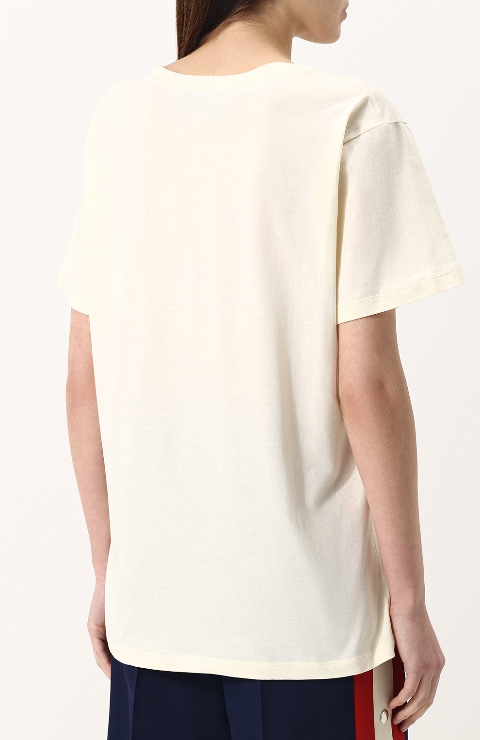 Хлопковая футболка свободного кроя с логотипом бренда GUCCI, арт. 492347/X3M96, фото 4