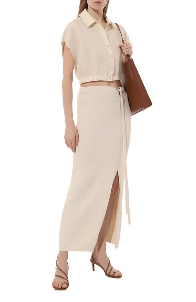 Рубашка из вискозы и льна PATRIZIA PEPE бежевого цвета по цене 16800 руб., арт. 2C1465_A052, фото 2 Рубашка из вискозы и льна PATRIZIA PEPE, арт. 2C1465_A052, фото 2