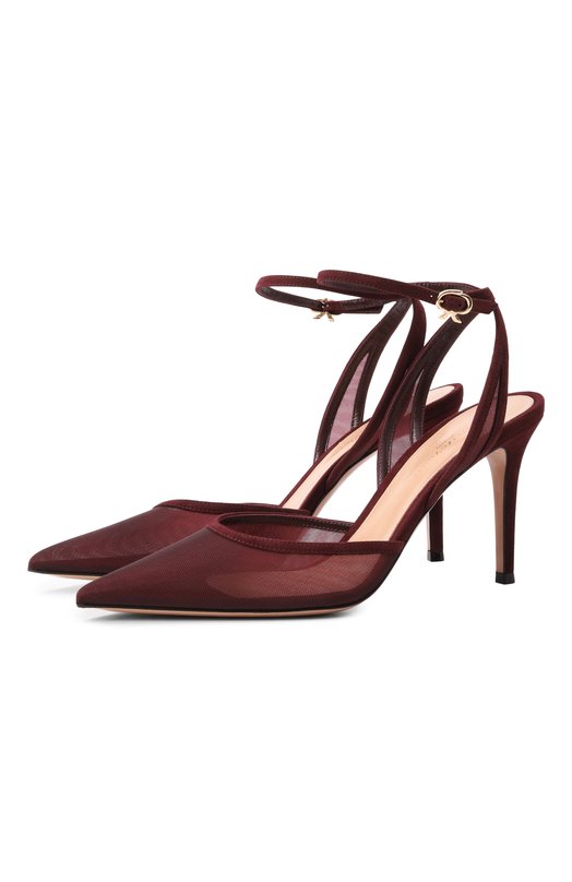 Текстильные туфли Dorotea 85 Gianvito Rossi G95504.85RIC.0XCRYRY Бордовый G95504.85RIC.0XCRYRY