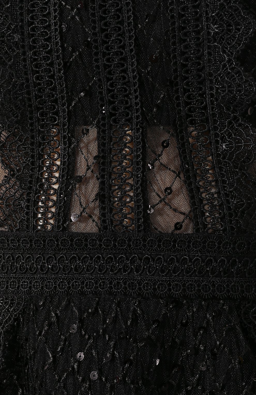 Платье-миди SELF-PORTRAIT черного цвета по цене 47750 руб., арт. RS20-076, фото 5 Платье-миди SELF-PORTRAIT, арт. RS20-076, фото 5