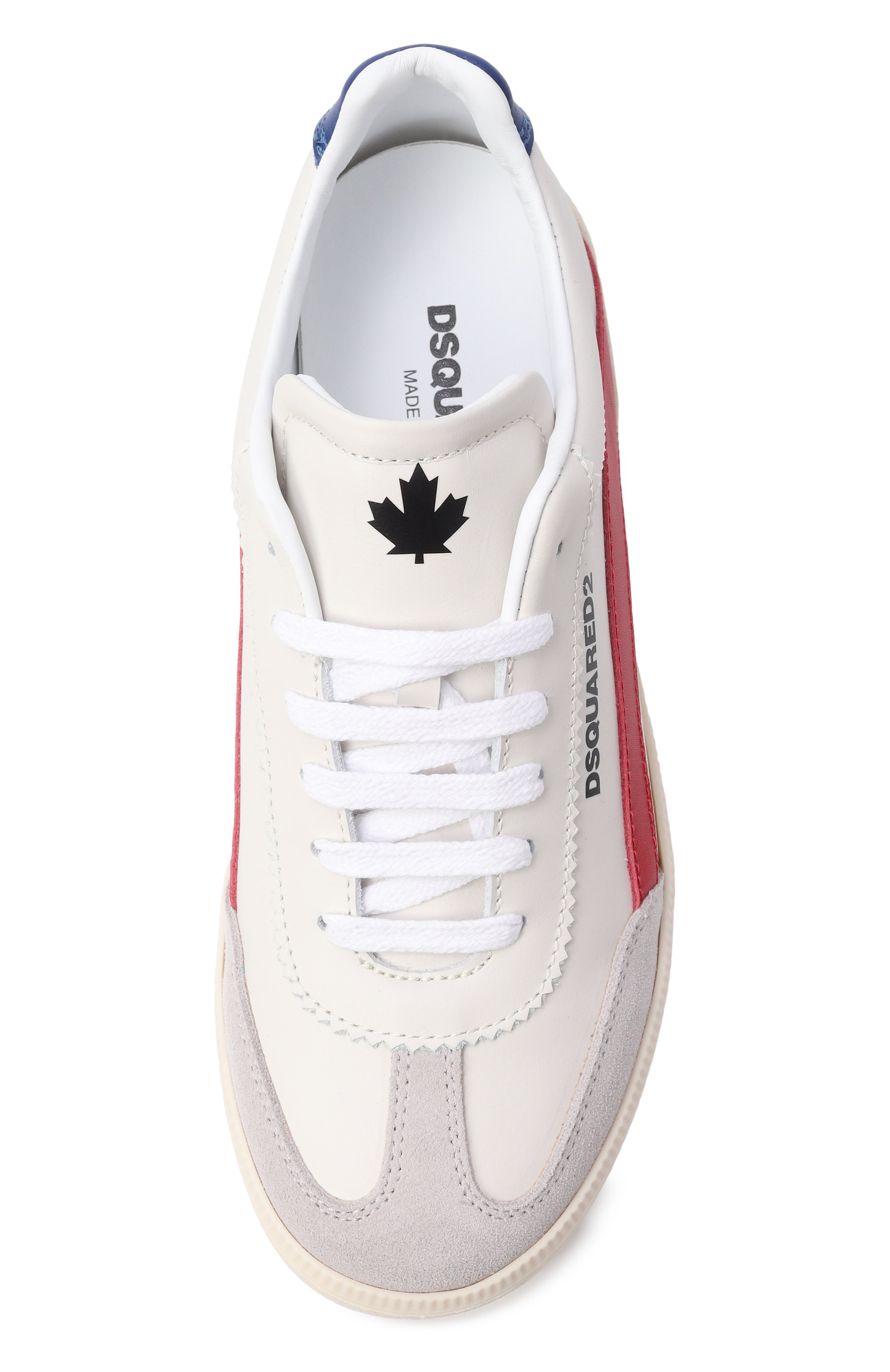 Кожаные кеды DSQUARED2 молочного цвета по цене 38100 руб., арт. 82752/VAR3_001, фото 4 Кожаные кеды DSQUARED2, арт. 82752/VAR3_001, фото 4