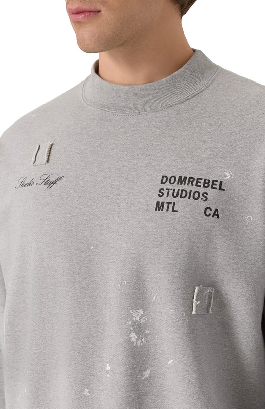 Хлопковый свитшот DOMREBEL M STAFF SWEATSHIRT Серый  M STAFF SWEATSHIRT Фото 5