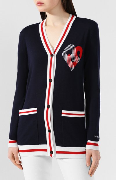 Шерстяной кардиган SONIA RYKIEL синего цвета по цене 58550 руб., арт. 13152115-PA, фото 3 Шерстяной кардиган SONIA RYKIEL, арт. 13152115-PA, фото 3