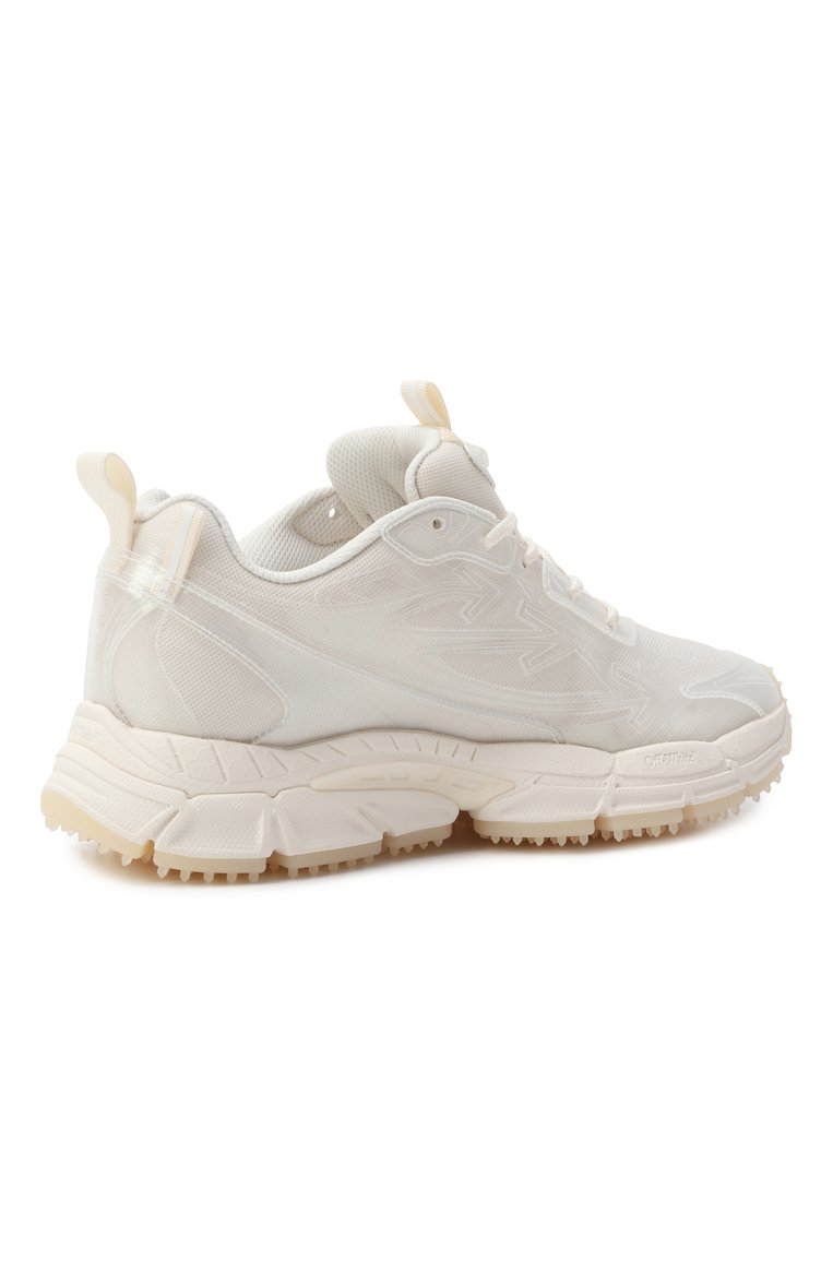 Женские комбинированные кроссовки be right back OFF-WHITE кремового цвета, арт. 0WIA289S25FAB006 | Фото 5 (Подошва: Платформа; Материал внешний: Экокожа; Материал внутренний: Текстиль; Автоматизация состава: Проставлено; Автоматизация ТО: Проставлено; Кросс-КТ: Низкие; Стили: Кэжуэл; Материал утеплителя: Без утеплителя)