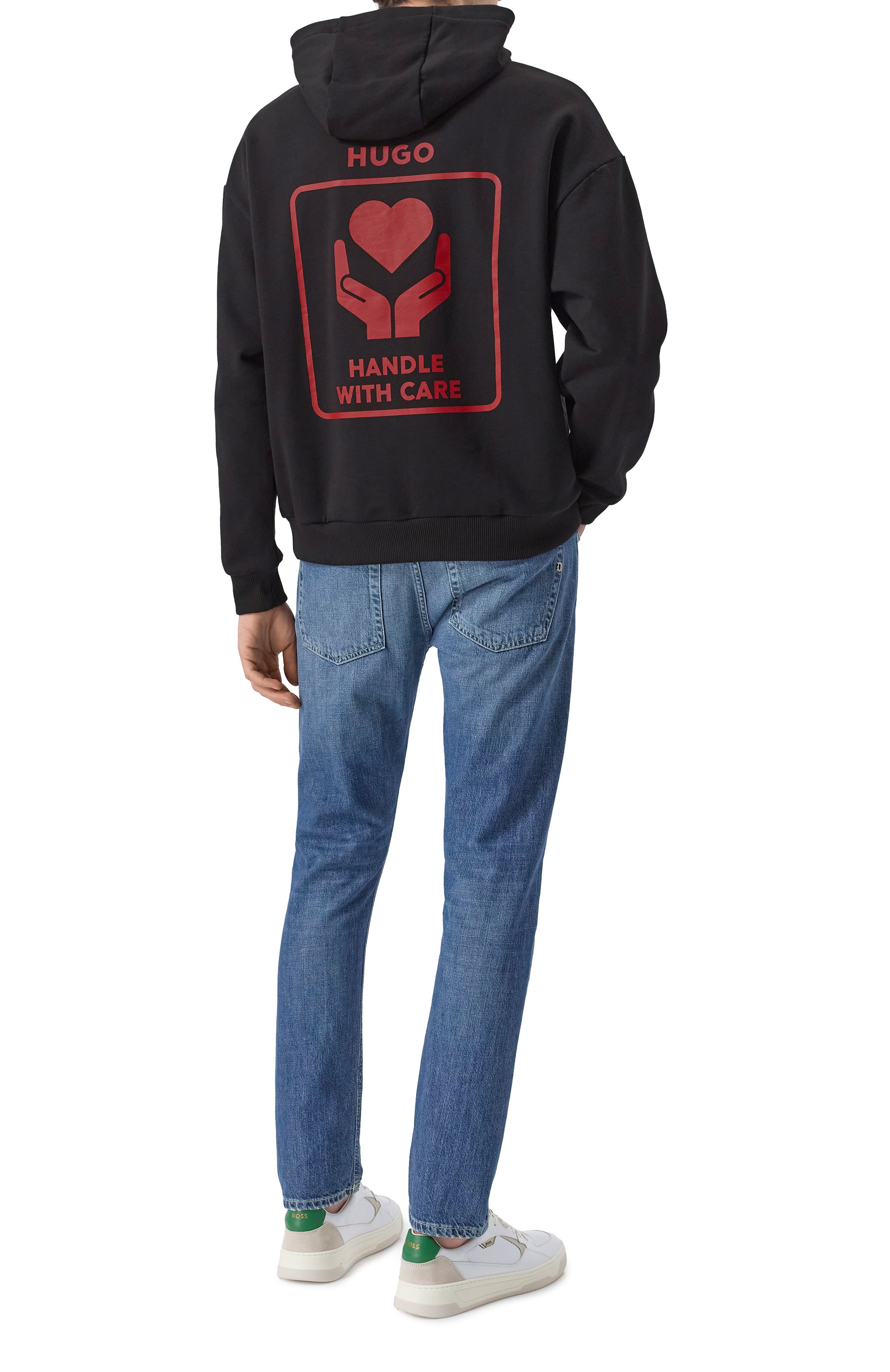 Хлопковое худи HUGO черного цвета по цене 17950 руб., арт. 50530577, фото 2 Хлопковое худи HUGO, арт. 50530577, фото 2