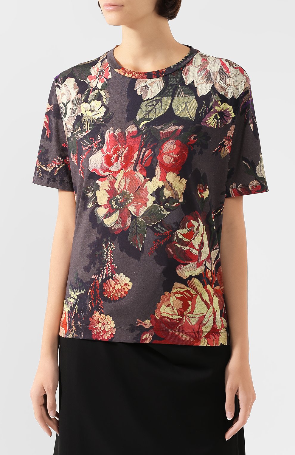 Хлопковая футболка DRIES VAN NOTEN серого цвета по цене 22550 руб., арт. 201-31166-9620, фото 3 Хлопковая футболка DRIES VAN NOTEN, арт. 201-31166-9620, фото 3