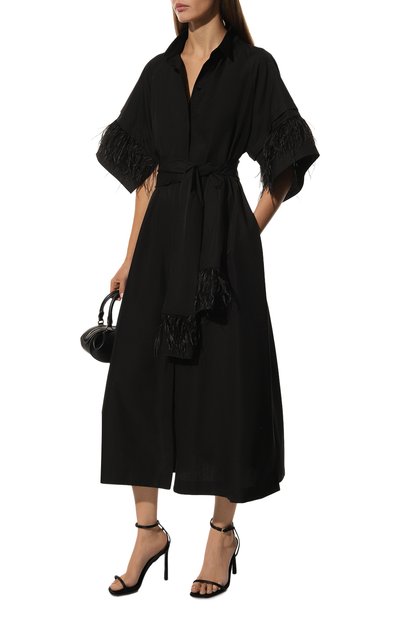 Хлопковое платье с отделкой перьями TEGIN, арт. SD2375-01, фото 2