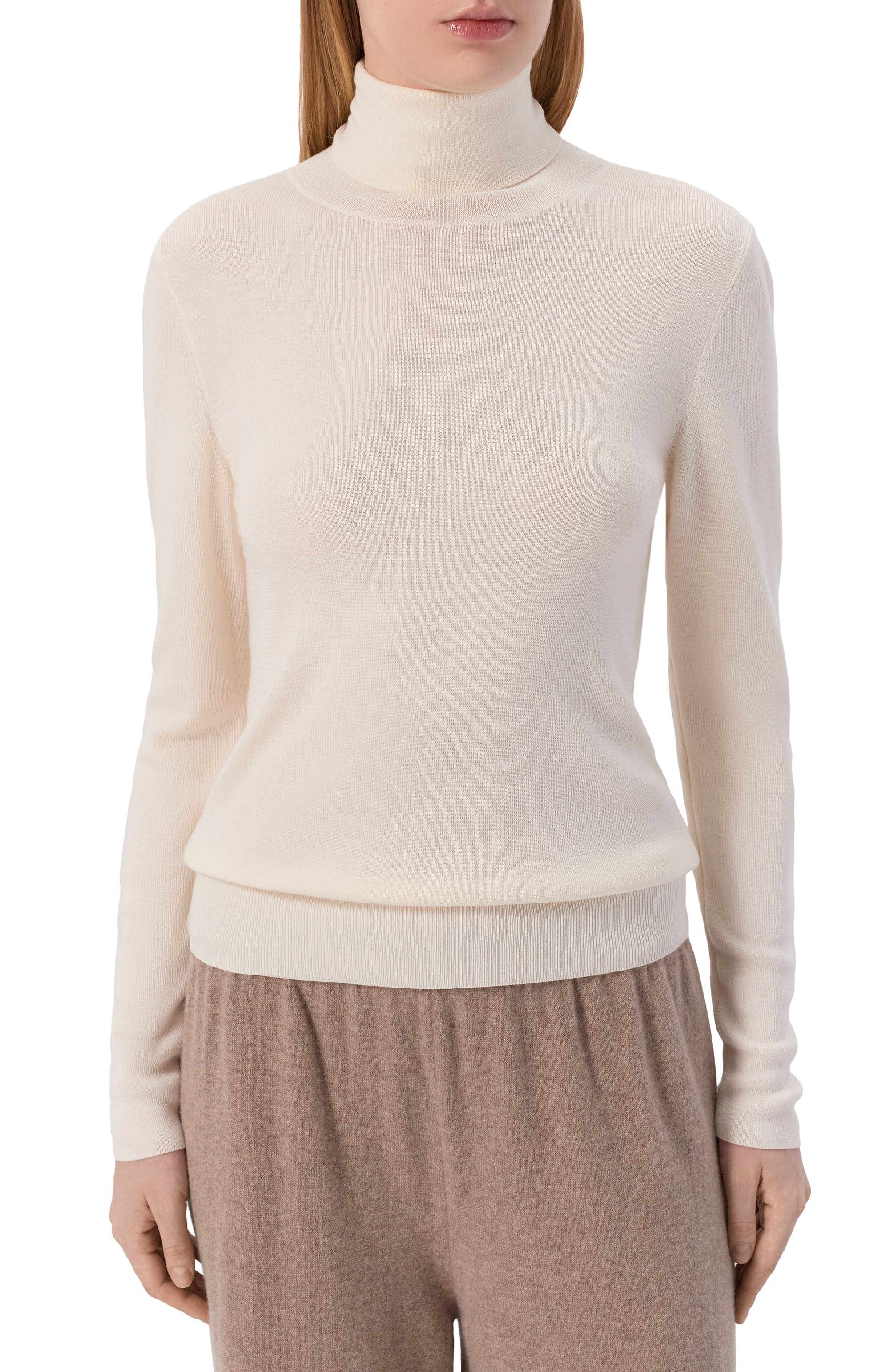 Водолазка из шерсти и шелка WINDSOR белого цвета по цене 42400 руб., арт. 52 DP620 10014631/30047417, фото 3 Водолазка из шерсти и шелка WINDSOR, арт. 52 DP620 10014631/30047417, фото 3