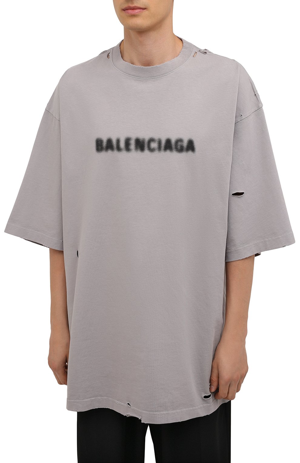 【6/14迄価格】BALENCIAGA Tシャツ Мужская серая хлопковая футболка BALENCIAGA купить в ЦУМ (арт