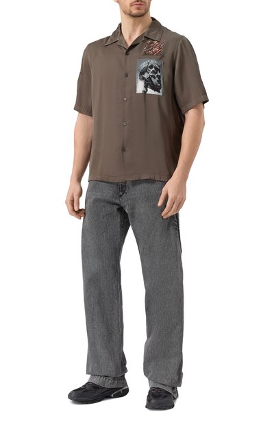 Рубашка из вискозы DIESEL коричневого цвета по цене 35150 руб., арт. A16703/0SLBN, фото 2 Рубашка из вискозы DIESEL, арт. A16703/0SLBN, фото 2