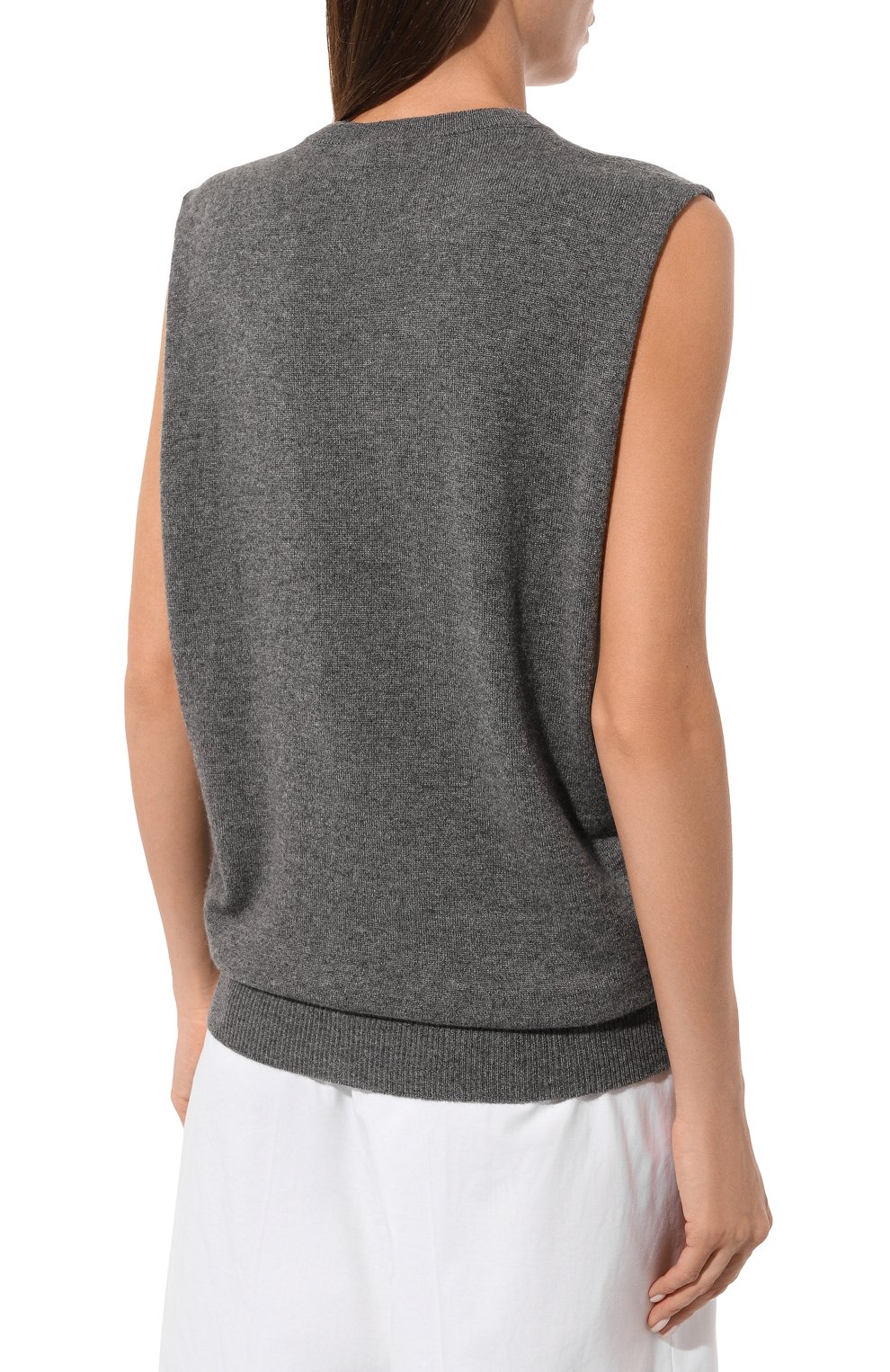 Кашемировый топ JIL SANDER темно-серого цвета по цене 98100 руб., арт. J02GP0017/J13201, фото 4 Кашемировый топ JIL SANDER, арт. J02GP0017/J13201, фото 4