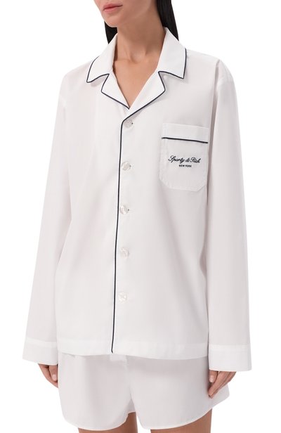 Хлопковая рубашка SPORTY AND RICH, арт. SI021711329WH01, фото 3
