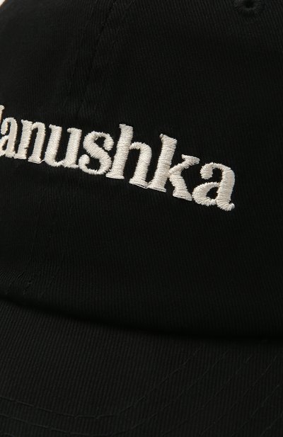 Хлопковая бейсболка NANUSHKA черного цвета по цене 13550 руб., арт. NW21SSHT01299, фото 4 Хлопковая бейсболка NANUSHKA, арт. NW21SSHT01299, фото 4