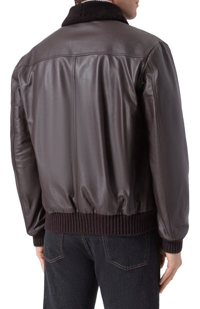 Кожаный бомбер KITON, арт. UW2240V0416H21, фото 4