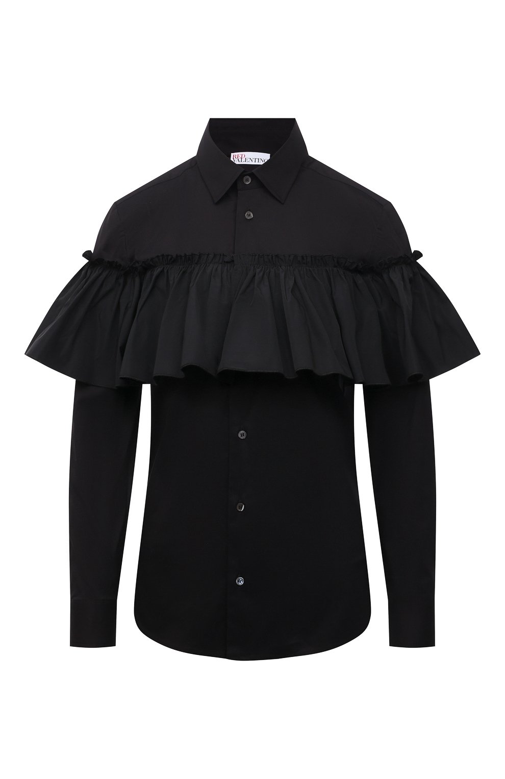 Хлопковая рубашка REDVALENTINO черного цвета по цене 35700 руб., арт. WR3ABG60/60N, фото 1 Хлопковая рубашка REDVALENTINO, арт. WR3ABG60/60N, фото 1
