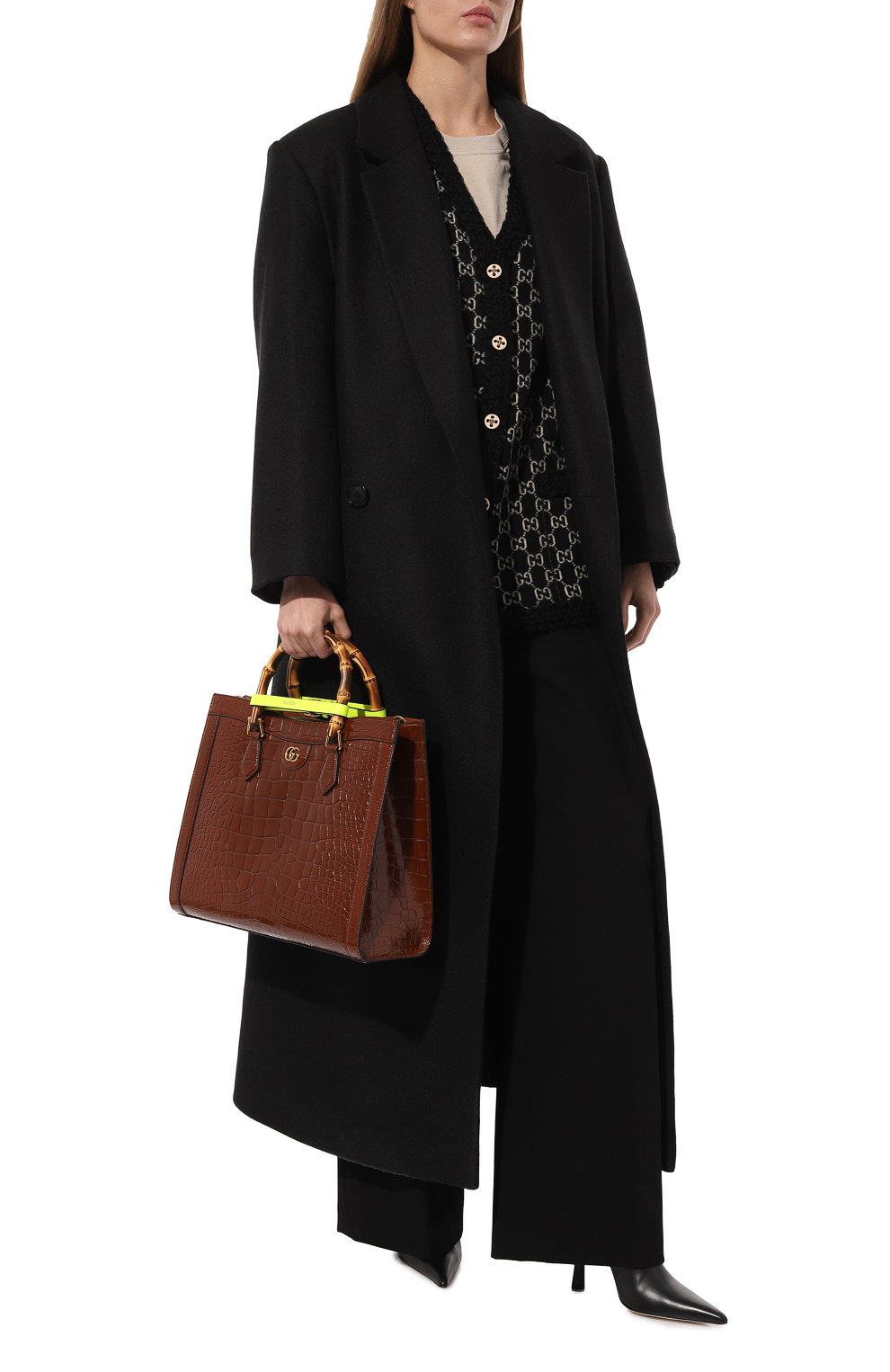 Сумка-тоут diana medium из кожи аллигатора GUCCI, арт. 655658 EZINT, фото 7