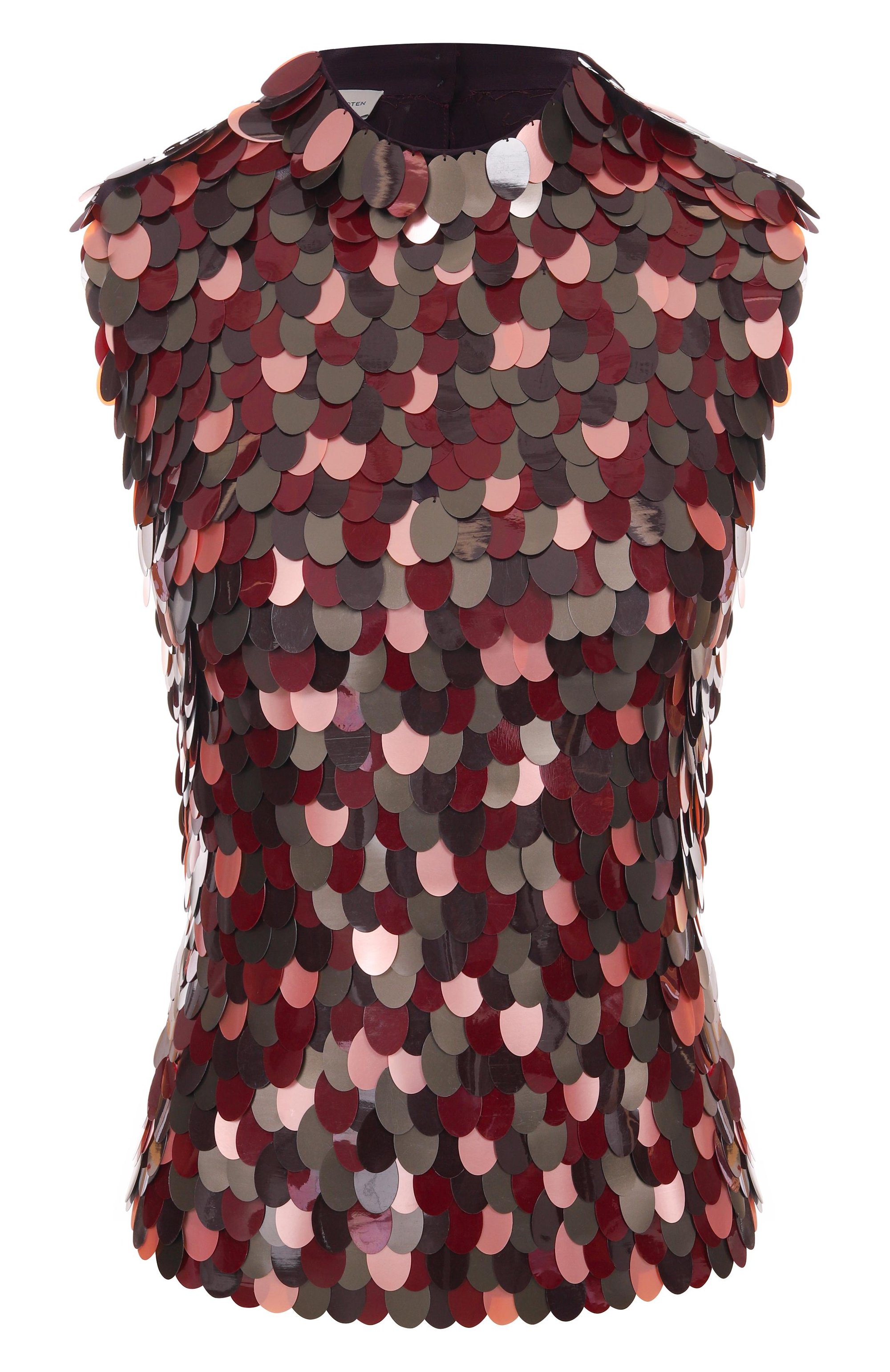 Топ из вискозы DRIES VAN NOTEN бордового цвета по цене 86500 руб., арт. 252-010795-2317, фото 1 Топ из вискозы DRIES VAN NOTEN, арт. 252-010795-2317, фото 1