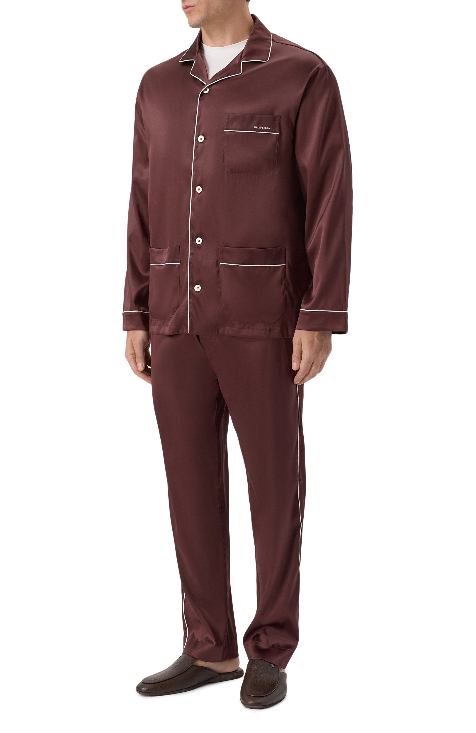 Шелковые домашние брюки KITON, арт. UNWT005K0265L, фото 2