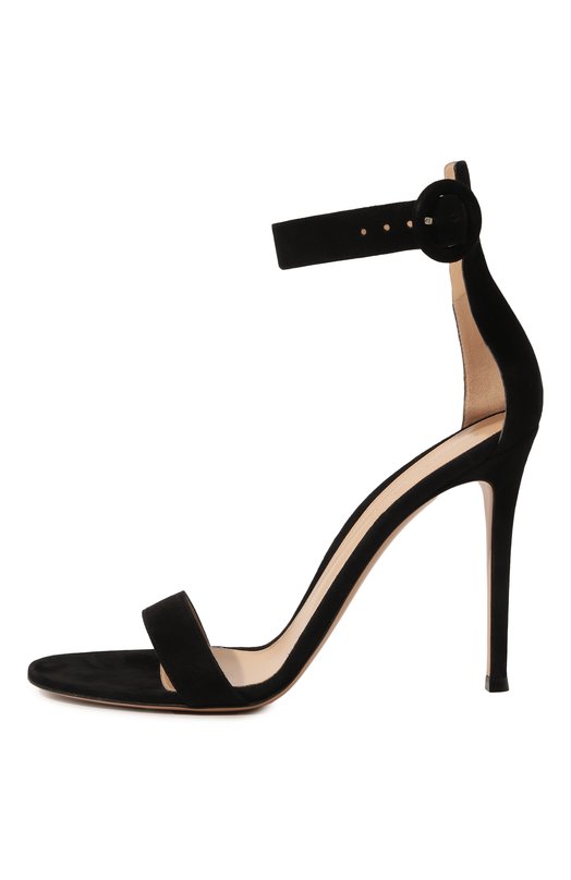 Замшевые босоножки Portofino 105 Gianvito Rossi G61096.15RIC.CAMNER0 Чёрный  G61096.15RIC.CAMNER0 Фото 4