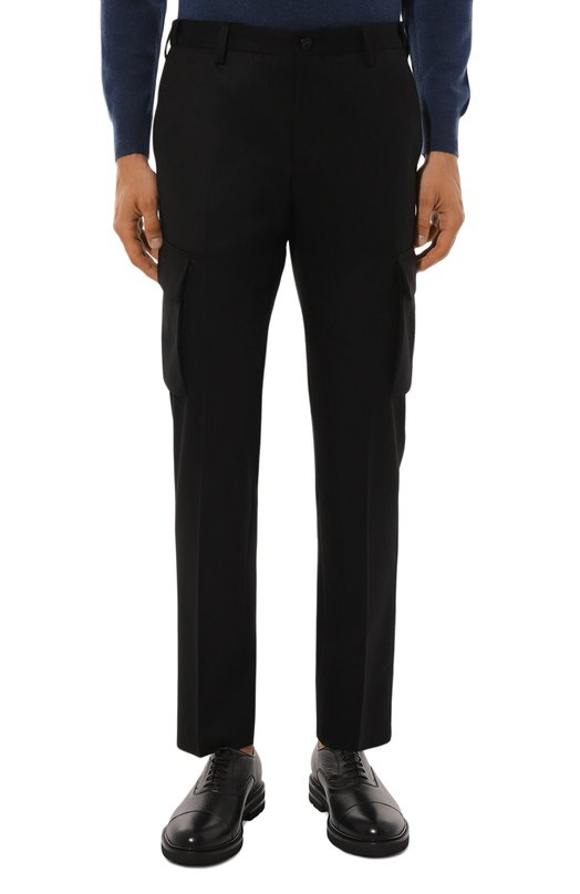 Шерстяные брюки-карго Corneliani 944L02-9418111 Чёрный  944L02-9418111 Фото 3