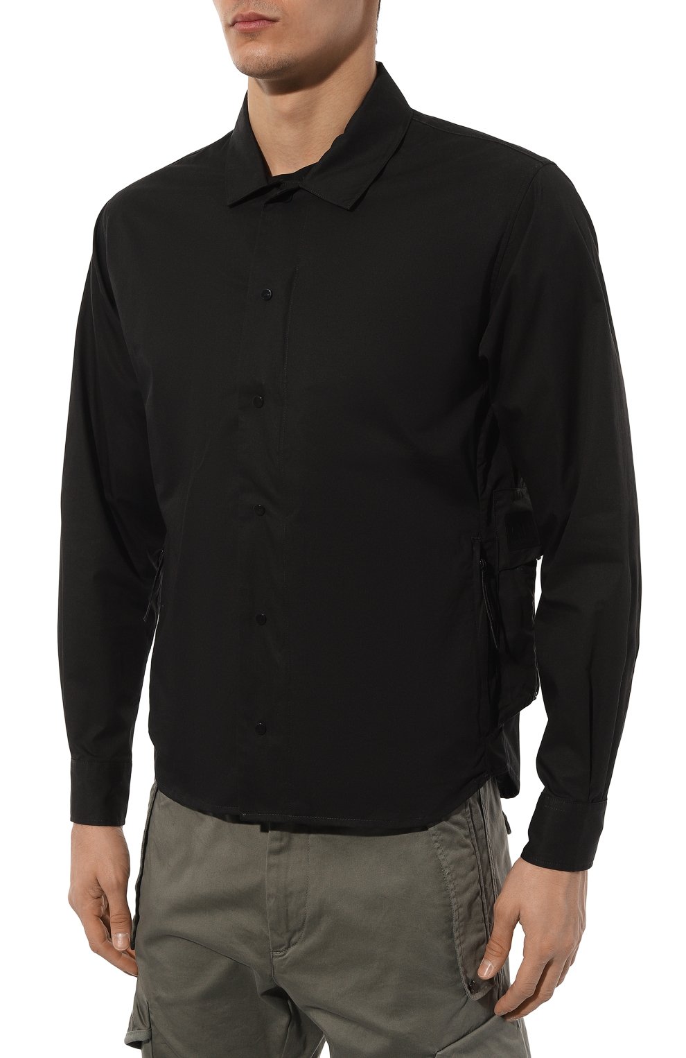 Хлопковая рубашка C.P. COMPANY черного цвета по цене 41700 руб., арт. 16CLSH023A006472A, фото 3 Хлопковая рубашка C.P. COMPANY, арт. 16CLSH023A006472A, фото 3