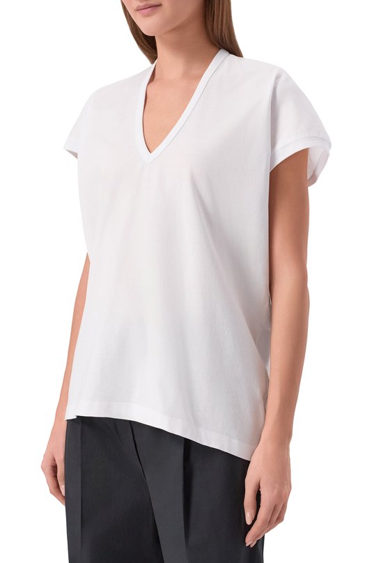 Хлопковая футболка Dries Van Noten 131101/3600 Белый  131101/3600 Фото 3