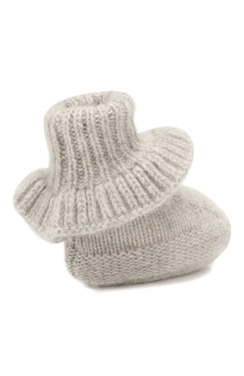 Кашемировые пинетки BABY T серого цвета по цене 5565 руб., арт. 19AIC873SA, фото 3 Кашемировые пинетки BABY T, арт. 19AIC873SA, фото 3