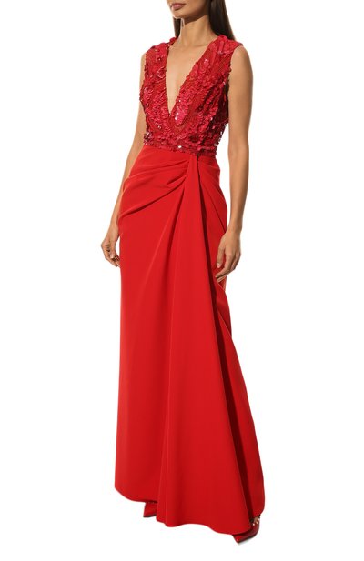 Платье ZUHAIR MURAD красного цвета по цене 426500 руб., арт. DRS19026/CRCA005, фото 3 Платье ZUHAIR MURAD, арт. DRS19026/CRCA005, фото 3