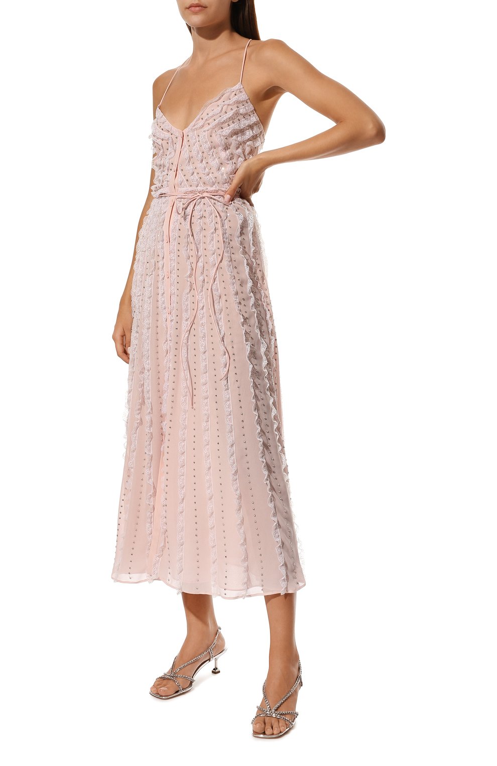 Шелковое платье MIU MIU светло-розового цвета по цене 690000 руб., арт. MF4556-10RO-F0384, фото 2 Шелковое платье MIU MIU, арт. MF4556-10RO-F0384, фото 2
