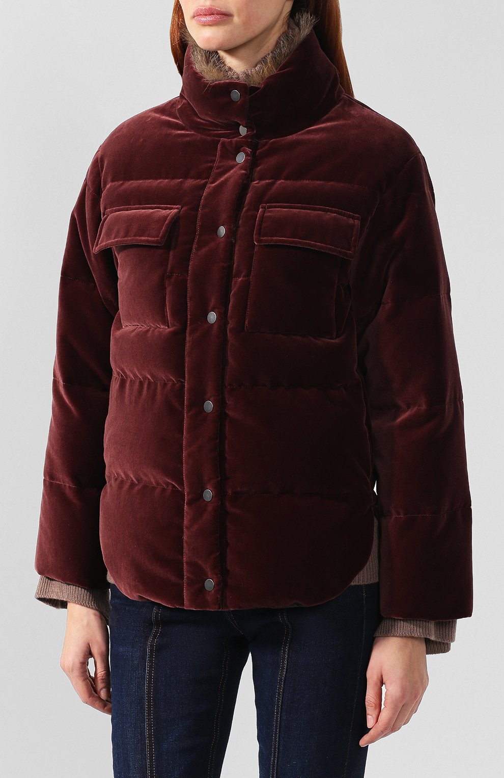 Стеганый пуховик с воротником-стойкой BRUNELLO CUCINELLI, арт. MA5938600, фото 3