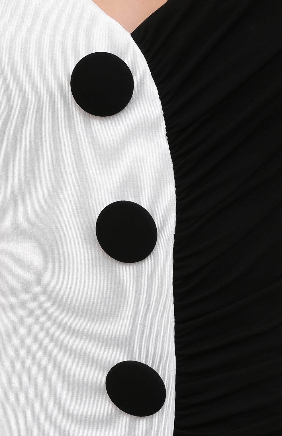 Платье из вискозы BALMAIN черно-белого цвета по цене 199500 руб., арт. VF16149/J017, фото 5 Платье из вискозы BALMAIN, арт. VF16149/J017, фото 5