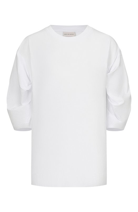 Хлопковая футболка Dries Van Noten 011107/3603 Белый 011107/3603