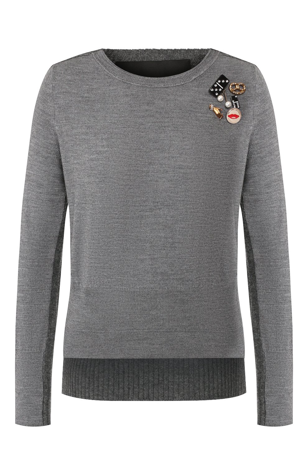 Шерстяной пуловер MARC JACOBS (THE) серого цвета по цене 46800 руб., арт. M4008441, фото 1 Шерстяной пуловер MARC JACOBS (THE), арт. M4008441, фото 1