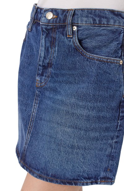 Джинсовая юбка the high FRAME DENIM синего цвета по цене 42850 руб., арт. 5010210/THE HIGH MINI, фото 5 Джинсовая юбка the high FRAME DENIM, арт. 5010210/THE HIGH MINI, фото 5