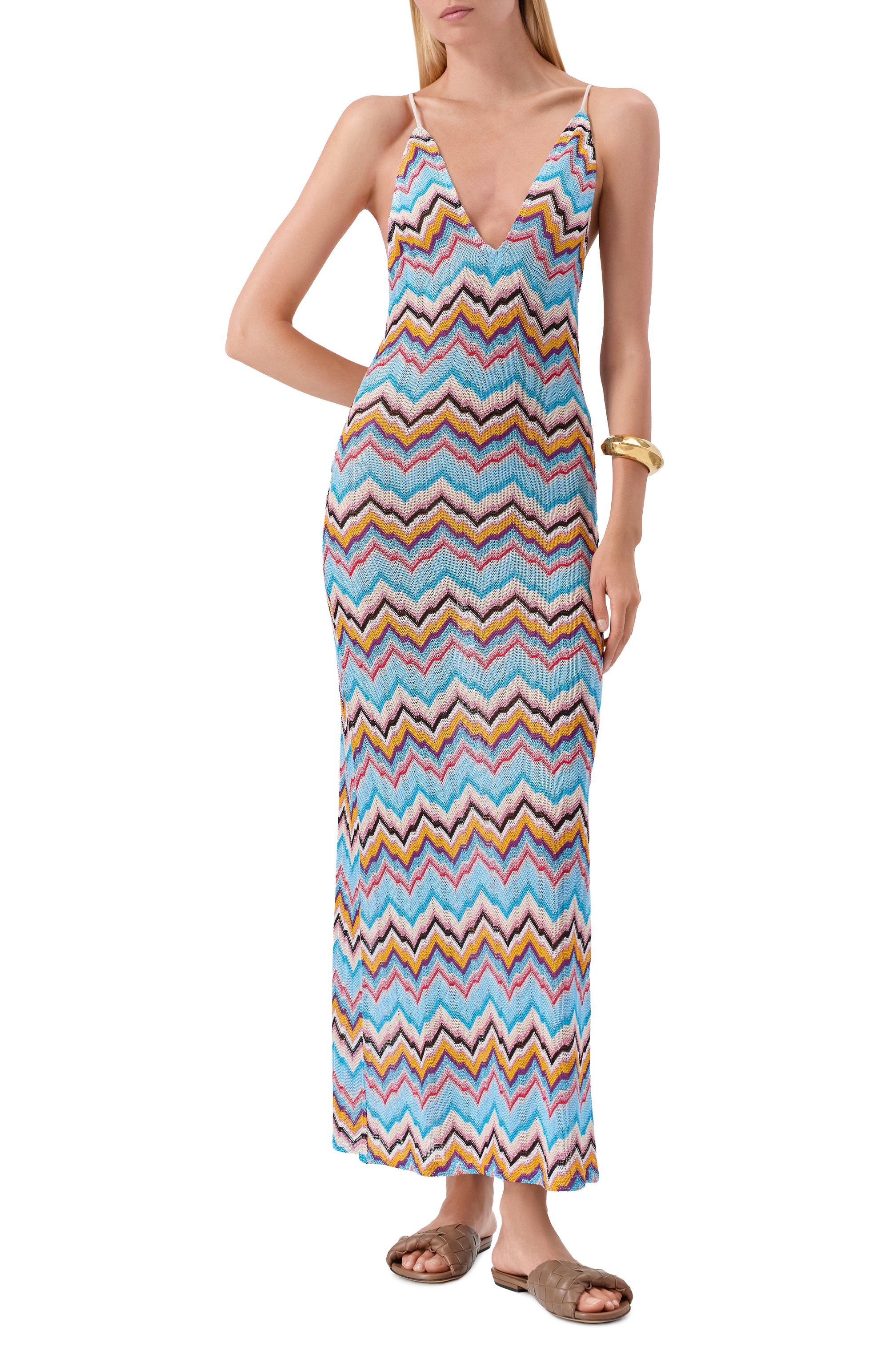 Платье из вискозы MISSONI голубого цвета по цене 127500 руб., арт. MS25SQ20/BC005J, фото 2 Платье из вискозы MISSONI, арт. MS25SQ20/BC005J, фото 2