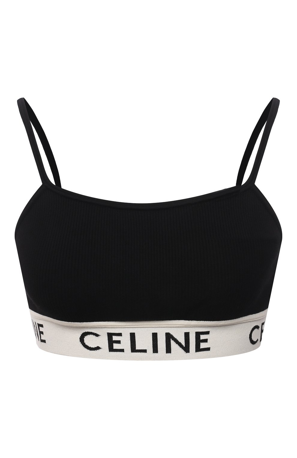 Хлопковый топ CELINE черного цвета по цене 46100 руб., арт. 2A230372N, фото 1 Хлопковый топ CELINE, арт. 2A230372N, фото 1