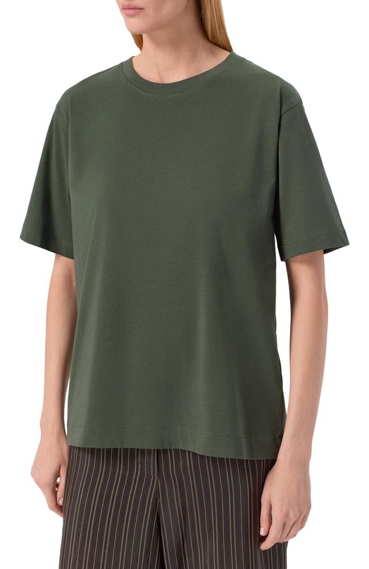 Хлопковая футболка Dries Van Noten 011100/2600 Зелёный  011100/2600 Фото 3