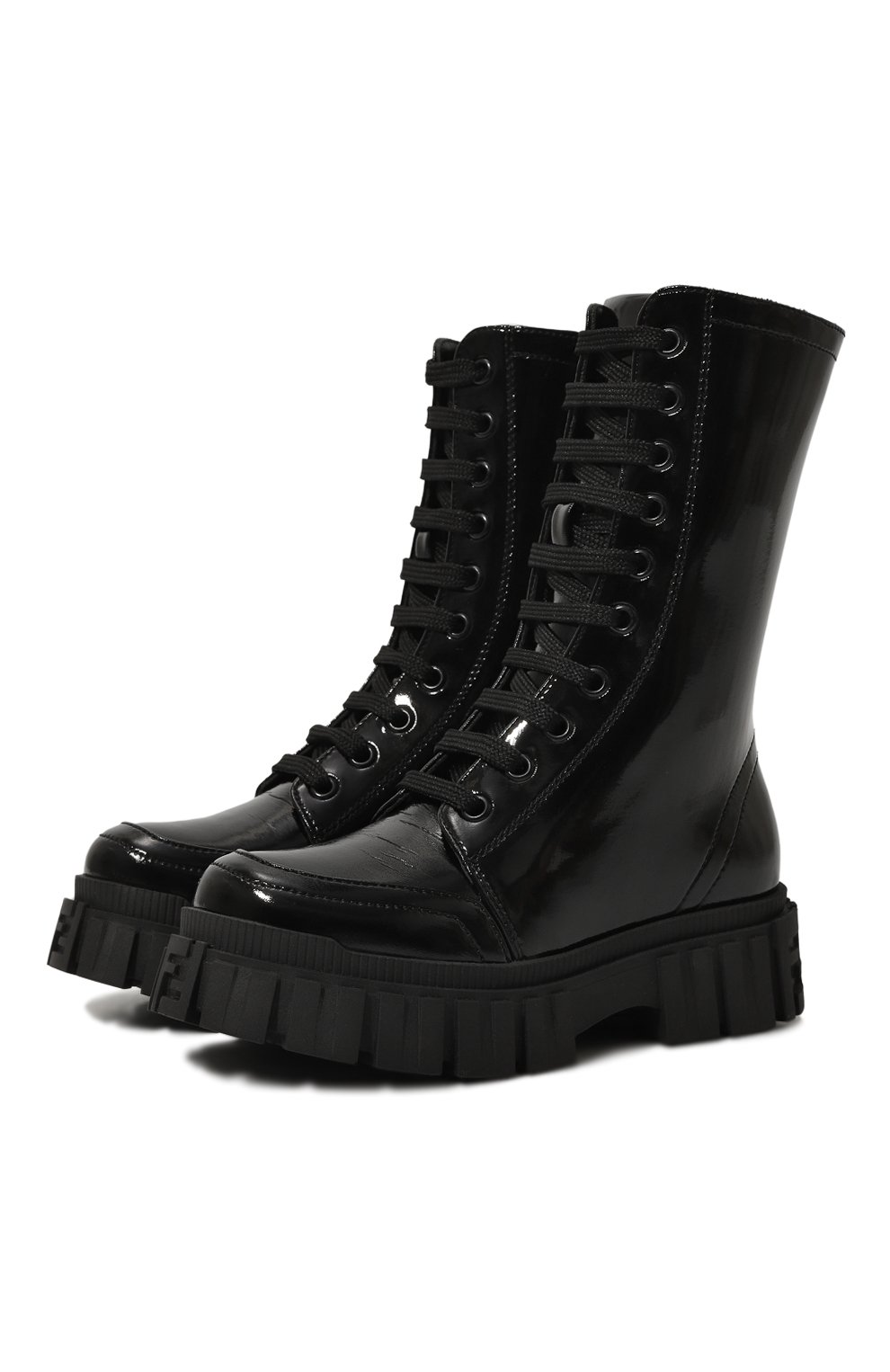 Ботинки FENDI черного цвета по цене 57000 руб., арт. JFR370/A8T9/28-31, фото 1 Ботинки FENDI, арт. JFR370/A8T9/28-31, фото 1