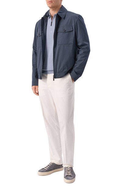 Хлопковое поло CANALI голубого цвета по цене 39950 руб., арт. C0454/MK00145, фото 2 Хлопковое поло CANALI, арт. C0454/MK00145, фото 2