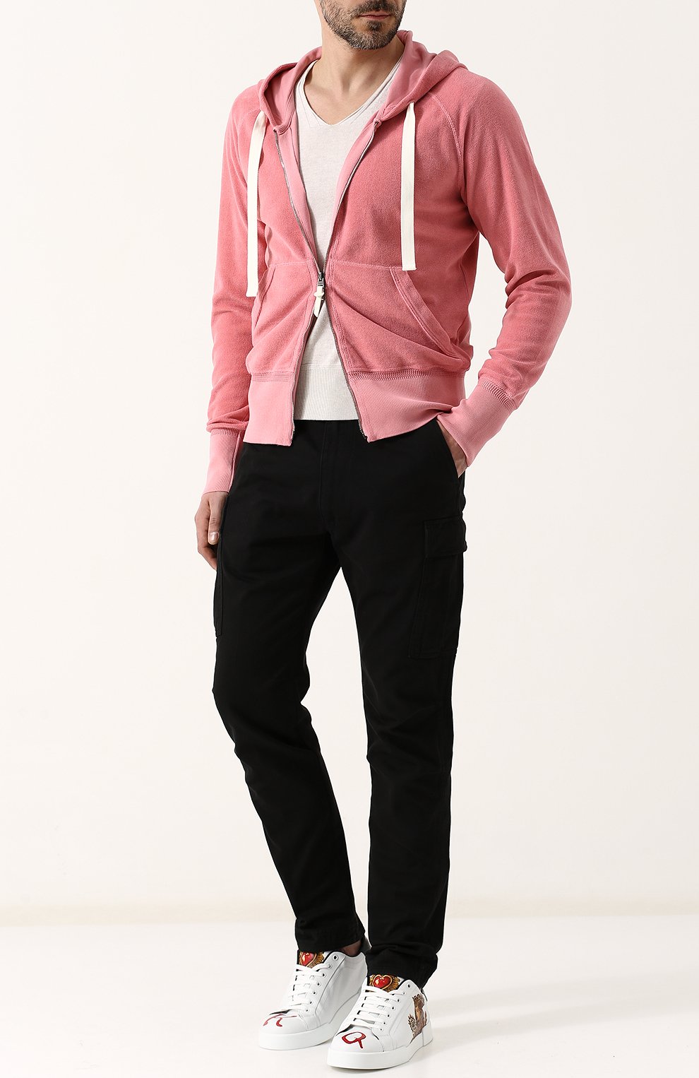 Хлопковая толстовка на молнии с капюшоном TOM FORD, арт. BP228/TFJ917, фото 2