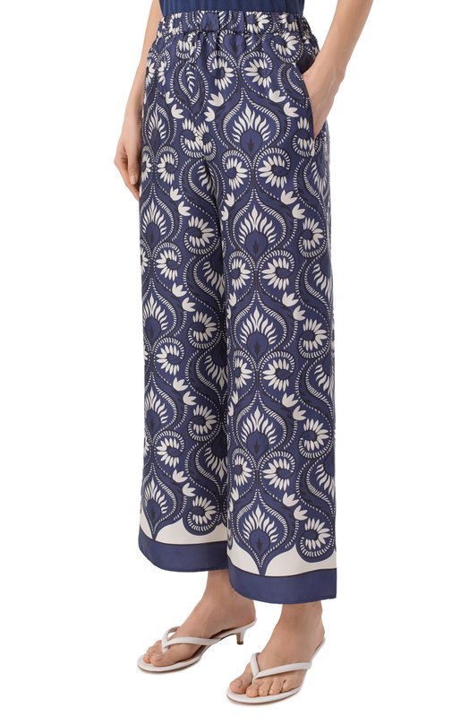 Шелковые брюки Weekend Max Mara WKD0TTIC0 Синий  WKD0TTIC0 Фото 3