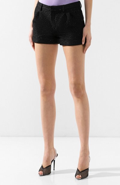 Шорты с пайетками SAINT LAURENT черного цвета по цене 134500 руб., арт. 557674/Y013U, фото 3 Шорты с пайетками SAINT LAURENT, арт. 557674/Y013U, фото 3