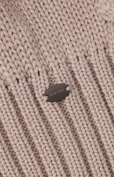 Шапка с меховой отделкой BLACK SABLE бежевого цвета по цене 57000 руб., арт. BS-24017, фото 3 Шапка с меховой отделкой BLACK SABLE, арт. BS-24017, фото 3