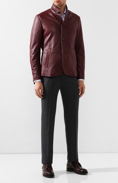 Кожаная куртка PAL ZILERI бордового цвета по цене 299500 руб., арт. P32PS747---B2182, фото 2 Кожаная куртка PAL ZILERI, арт. P32PS747---B2182, фото 2