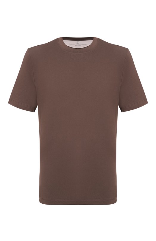 Хлопковая футболка Brunello Cucinelli M0B131308 Коричневый M0B131308